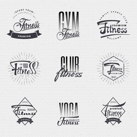 Fitness - insignia is made with the help of lettering and calligraphy skills, use the right typography and composition.のイラスト素材