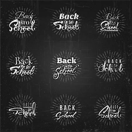 Back to school - insignia is made with the help of lettering and calligraphy skills, use the right typography and composition.のイラスト素材