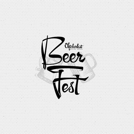 Beer Fest oktoberfest- Badge drawn by hand, using the skills of calligraphy and lettering, collected in accordance with the rules of typographyのイラスト素材