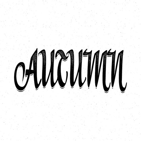Autumn poster. Badge drawn by hand, using the skills of calligraphy and lettering, collected in accordance with the rules of typography .のイラスト素材