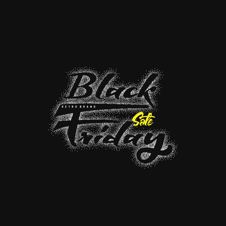 Black Friday dotworking sale - insignia is made with the help of lettering and calligraphy skills, use the right typography and composition.のイラスト素材