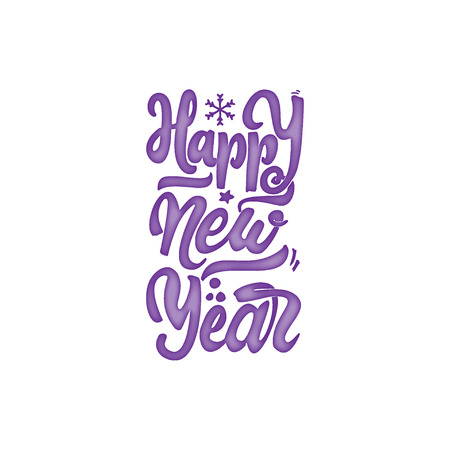 Happy new year 2017- Badge drawn by hand, using the skills of calligraphy and lettering, collected in accordance with the rules of typography.のイラスト素材