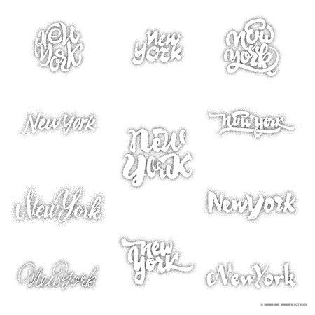 New York - Badge drawn by hand, using the skills of calligraphy and lettering, collected in accordance with the rules of typography.のイラスト素材