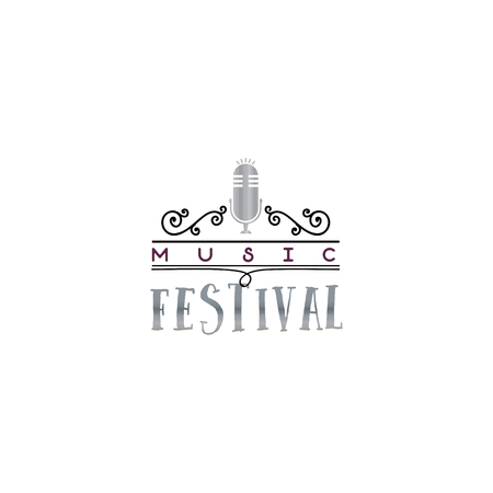 Typographic badges - music Festival. On the basis of script fonts, handmade.のイラスト素材