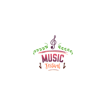 Typographic badges - music Festival. On the basis of script fonts, handmade. It can be used to design your printed productsのイラスト素材