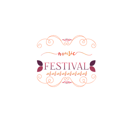 Typographic badges - music Festival. On the basis of script fonts, handmade. It can be used to design your printed productsのイラスト素材
