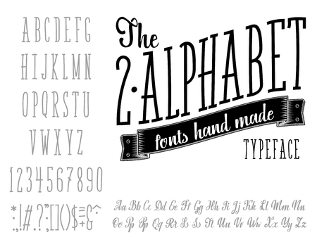 Font handmade - modular and hand-written, can be used for your design, for example - badges, postersのイラスト素材
