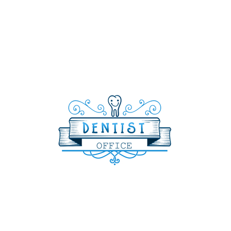 Typographic badges - Dental clinic. On the basis of script fonts, handmade. It can be used to design your printed productsのイラスト素材