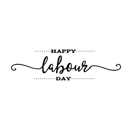 Lettering and calligraphy modern - Happy Labour day. Sticker, stamp, logo - hand madeのイラスト素材