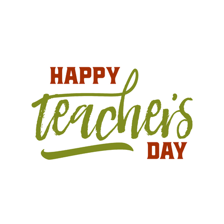 lettering and calligraphy modern - Happy Teachers day to you. Sticker, stamp, logo - hand madeのイラスト素材