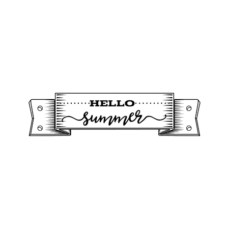 Summer - Handmade template. Isolated vector object logo is a badge for your designのイラスト素材