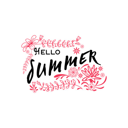 Summer - Handmade template. Isolated vector object logo is a badge for your designのイラスト素材