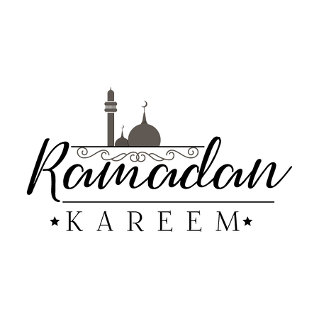 Ramadan Kareem - Handmade template. Isolated vector object logo is a badge for your designのイラスト素材
