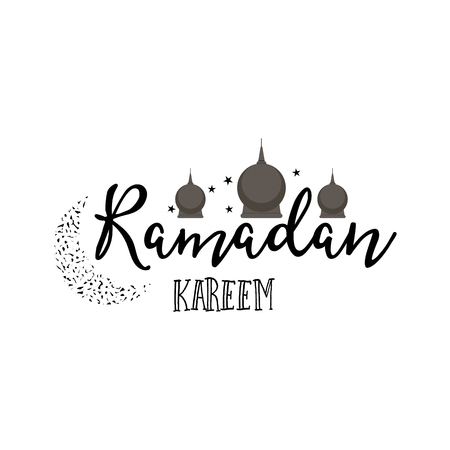 Ramadan Kareem - Handmade template. Isolated vector object logo is a badge for your designのイラスト素材