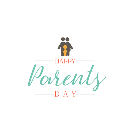 Parents Day badge design . Sticker, stamp, logo - handmade.のイラスト素材