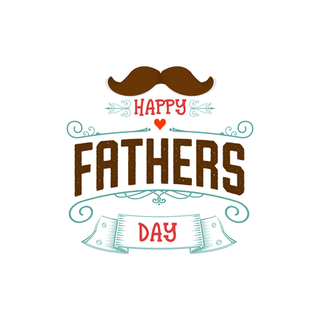 Fathers Day badge design . Sticker, stamp, logo - handmade. With the use of typography elements, calligraphy and letteringのイラスト素材