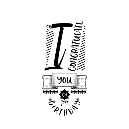 I congratulate you on your birthday. Banner, badge, for a blog or social networks, can be used as a printのイラスト素材