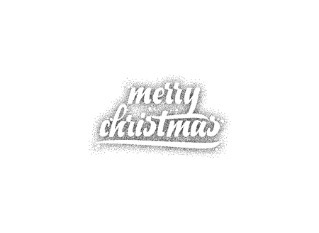 Merry Christmas, xmas badge with handwritten lettering, Lettering design card template Creative typography for Holiday Greeting Gift Posterのイラスト素材