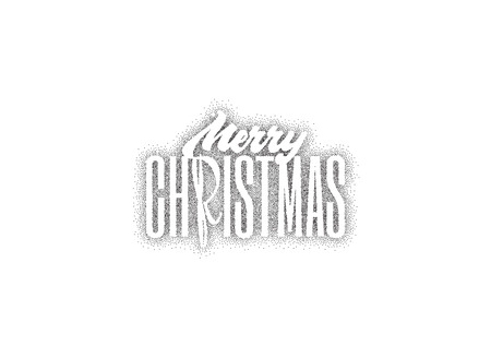 Merry Christmas, xmas badge with handwritten lettering, Lettering design card template Creative typography for Holiday Greeting Gift Posterのイラスト素材