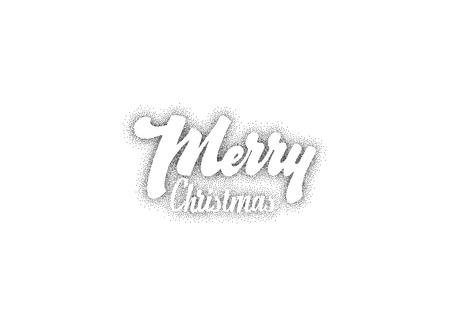 Merry Christmas, xmas badge with handwritten lettering, Lettering design card template Creative typography for Holiday Greeting Gift Posterのイラスト素材