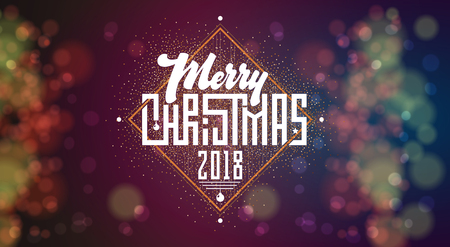 Merry Christmas on the background light bokeh. Can be used for your design.のイラスト素材