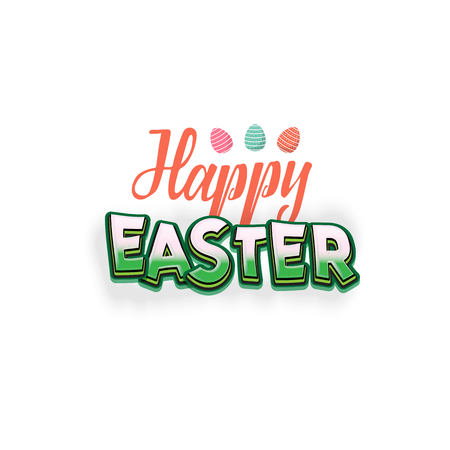 Happy Easter. Hand Drawing Vector Lettering design. Can be used for posters, postcards, prints on clothes.のイラスト素材