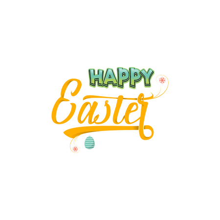 Happy Easter. Hand Drawing Vector Lettering design. Can be used for posters, postcards, prints on clothes.のイラスト素材