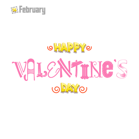 Happy Valentine's day. Hand Drawing Vector Lettering design.のイラスト素材