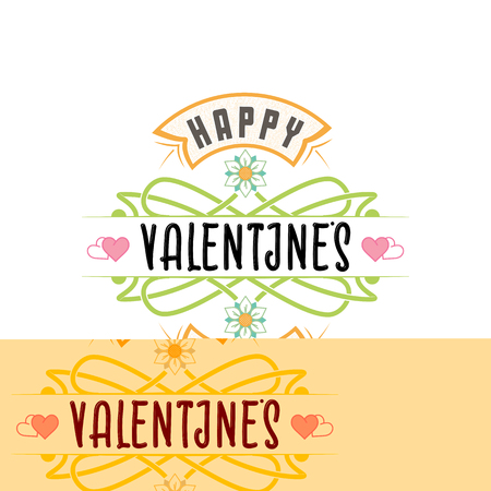 Happy Valentines day. Hand Drawing Vector Lettering design. Can be used for posters, postcards, prints on clothes.のイラスト素材