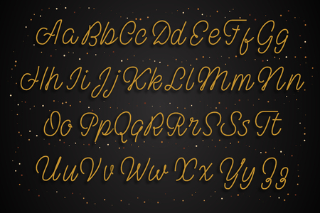 Latin gold alphabet style designのイラスト素材