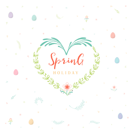 Spring - Easter is a beautiful badge, like a sticker for social networks.のイラスト素材