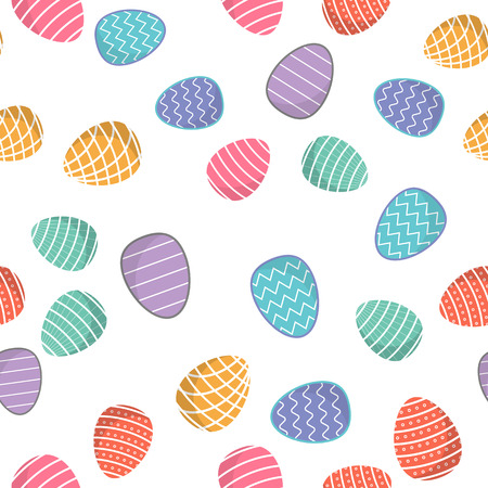 Easter seamless pattern. Colored eggs, with geometric patterns, can be used for wrapping paper as background wallpaper. For your designのイラスト素材