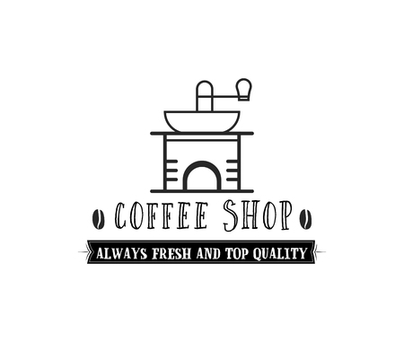 Coffee shop hipster vintage stylized lettering badge vector illustration for your design.のイラスト素材