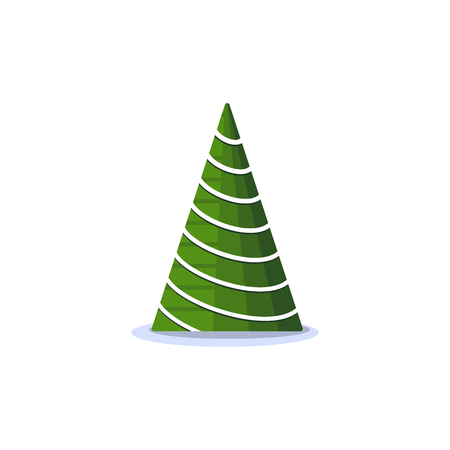 Christmas fir, isolated vector illustration. Modern flat style. On a white backgroundのイラスト素材