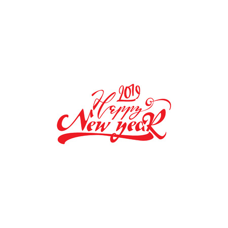 Congratulations Happy New Year and Merry Christmas, calligraphy for cards, posters and covers and holiday doodlesのイラスト素材