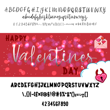 Valentine's day. The font is bold, handwriting, for love cards and wedding cards . isolated objectsのイラスト素材