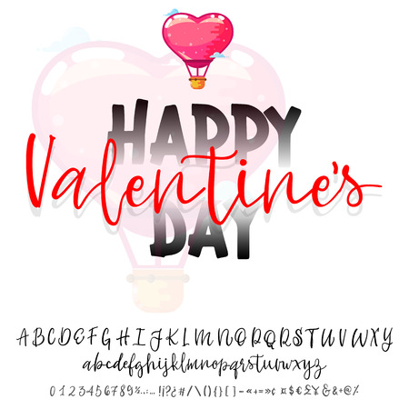 Valentine's day. The font is bold, handwriting, for love cards and wedding cards . isolated objectsのイラスト素材