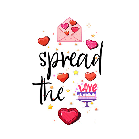 spread the love. Vector illustration on white background.のイラスト素材
