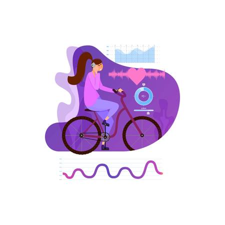 Concept illustration, for app or blog, health analysis. Modern flat design.のイラスト素材