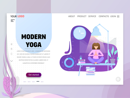 Landing page or website template with scenes of active life in an urban environment. Concept illustration with charactersのイラスト素材