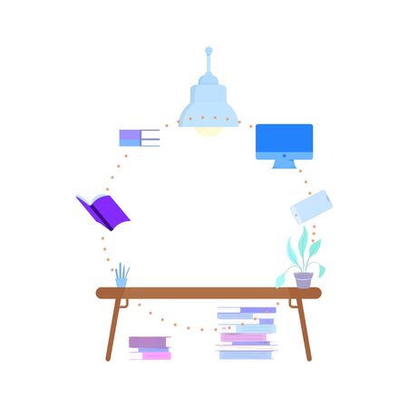Part of the interior design for flat illustration can be used as a backgroundのイラスト素材
