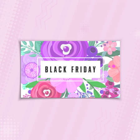 Black friday, sale flower bannerのイラスト素材