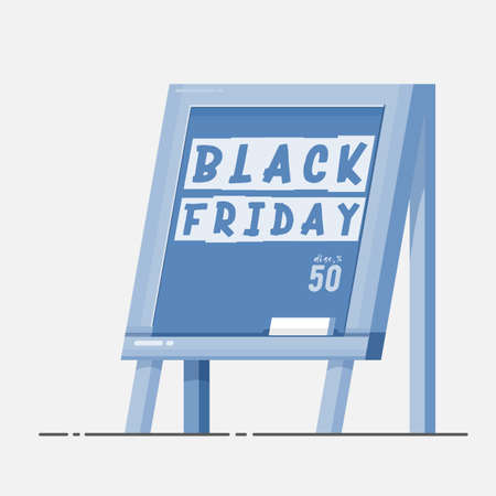 Black Friday - chalk board with bannerのイラスト素材