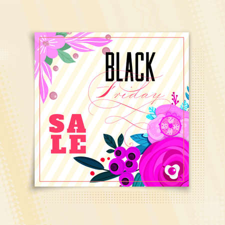 Black friday. Sale - square bannerのイラスト素材