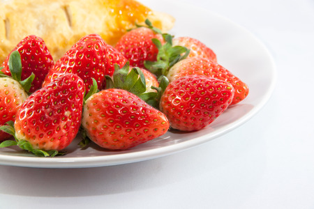 strawberries in a dishの写真素材