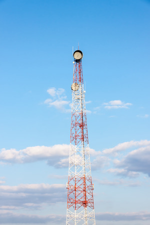 telecom tower and blue skyの写真素材