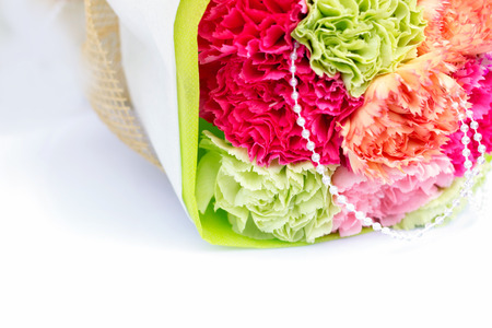 beautiful bouquet flower on white backgroundの写真素材