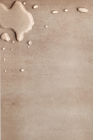 splash drops on carton piece of paperの写真素材