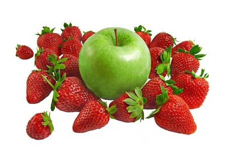 Strawberry and appleの写真素材