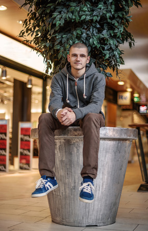waiting man in the mall